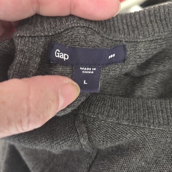 GAP Gray Dolman Sleeve 5% Rabbit Fur Sweater Dress Size L - Picture 7 of 7